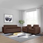 Cortina Polyester Abstract Sofa Cover(Brown Pack Of 3)