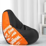 Comfybean Bag With Beans Filled Xxxl- Official: Jack & Mayers Bean Bags – For Young Adults – Max User Height : 5-5.8 Ft.-Weight : 60-70 Kgs(Model: Kripya Mujhe Gyaan Na Do – Orange Black)