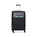 Aristocrat Commander 69Cms Premium Polyester With Pvc Coating Soft Sided Check-In 4 Wheels Medium Black Suitcase