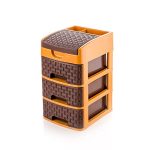 Primelife 3 Layer Plastic Modular Drawer Small Multi-Purpose Modular Drawer Storage System For Home, Office, Hospital, Parlor, School, Doctors, Home And Kids – Small Size (3 Xl – Dark Brown)
