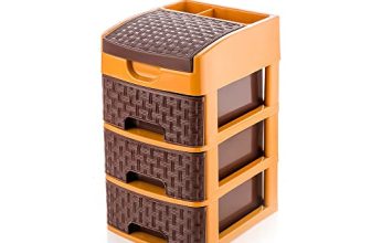 Primelife 3 Layer Plastic Modular Drawer Small Multi-Purpose Modular Drawer Storage System For Home, Office, Hospital, Parlor, School, Doctors, Home And Kids – Small Size (3 Xl – Dark Brown)