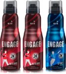 Engage Deo Combo 2 Intrigue For Him 165Ml And 1 Spirit For Him 165 Ml Deodorant Spray – For Men(495 Ml, Pack Of 3)