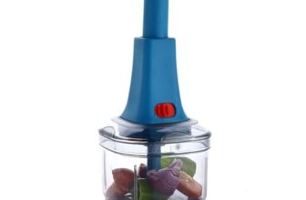 Ganesh Clever Chop Push Chopper Manual Hand Press Push Chopper With 3 Blades For Effortless Chopping Vegetables & Fruits