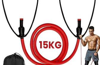 Resistance Tube By Slovic (1 Year Warranty) With 30+ Exercise E-Guide & Foam Handle, Suitable For Home And Gym For Men And Women, Multipurpose Resistance Tube Band (Red = 15Kg)