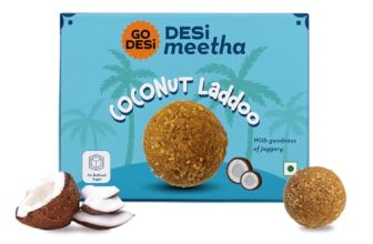 Go Desi Coconut Ladoo, 200 Grams, Laddu, Laddoo, Indian Sweets, Mithai Gift