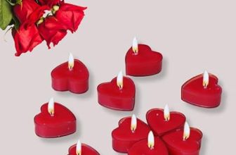 Puremazing By Imvelo Heart Tealight Candles | Red Rose Candles, Set Of 10 | Soy Wax Tea Light | 3.5 Hours Burn Time | Non Toxic & Chemical Free |Candles For Valentines & Home Decoration