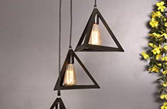 Tu Casa Hg-37 3 Level Triangle Metal Pendant Light Iron Holder Type E-27 Size 18X18X40″-(Electric,Bulb Not Included)