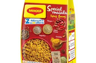 Maggi 2-Minute Vegetarian Special Masala Instant Noodles, Pack Of 12