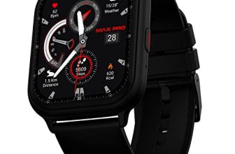 Maxima Max Pro Sky 1.85″ Hd Smart Watch With Bluetooth Calling, Ai Voice Assistant, Add Personalised Qr, Always On Display For 30 Min, Hr/Spo2/Stress/Sleep Monitor, 550Nits Brightness (Midnight Black)