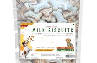 Petfrolics Real Milk Flavour Puppy Dog Biscuits, Calcium Rich Dog Treats For All Life Stages – 750Gm
