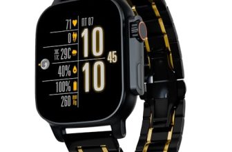Vibez By Lifelong New Launch Smart Watch For Men -60 Day Battery 950Mah -2.02” Ultra Hd Display & 900 Nits Men’S Smartwatch -Stainless Steel Dial & Bt Calling (Pacific, Black)