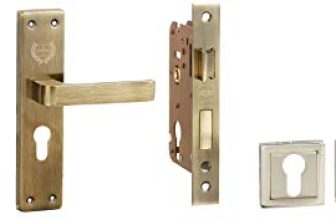 Harrison Breeza-66775 Iron Projecto Door Handle Set (Silver, 2 Keys)