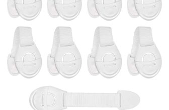 Glun® Drawer Locks Belt One Side Release Buckles Clips Strong Double Side Tape, Locks For Drawers, Cabinets, Fridge, Cupboard Safety Locks Pack Of 10 (Packof 10)