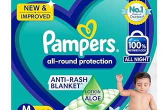 Pampers All Round Protection Pants Style Baby Diapers, Medium (M) Size, 152 Count, Anti Rash Blanket, Lotion With Aloe Vera, 7-12Kg Diapers