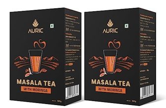 Auric Kadak Moringa Masala Tea – Black Tea From Assam & Darjeeling | Tea Blended With 7 Real Spices (Cardamom, Cinnamon, Ginger, Black Pepper, Tulsi, Star Anise, Clove) 1 Kg