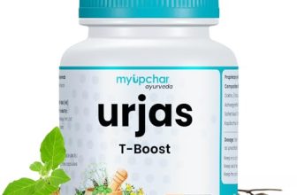 Myupchar Ayurveda Urjas Testosterone Booster Capsule | Supplement For Men With Ashwagandha, Safed Musli, Gokshura & Kapikacchu | Improve Muscle Strength, Energy, Stamina | 60 Veg Capsules