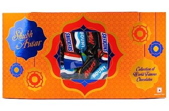 Shubh Avsar Premium Diwali Chocolate Gift Pack | Collection Of World Famous Chocolates For Diwali | Bounty, Mars & Snickers Miniatures | Best Diwali Gift | 160G