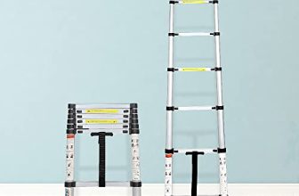 Cheston 6.5Ft Telescopic Ladder For Home | Premium Aluminium Alloy | 2M Length 7-Step Ladder | Durable & Extendable | Lightweight Compact & Portable | Anti-Skid Step Ladder With Safety Lock