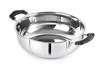 Cello Steelox Induction Compatible Stainless Steel Kadhai, 3Ltr