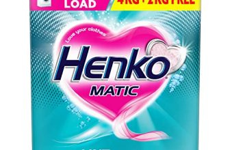 Henko Matic Front Load Detergent Powder 4Kg + 2Kg | Laundry Detergent Powder For Effectively Removes Tough Stains | Front Load Detergent Powder With Nano Fibre Lock Technology (4Kg + 2 Kg)