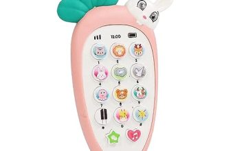 Graphene Rabbit Style Pretend Play Cell Phone Toy For Kids, Toddlers With 20 Musical Songs Animal Sound For Kids, Ringtones, Lights – Birthday Party Favors And Gifts For Girls ( Multi Color)