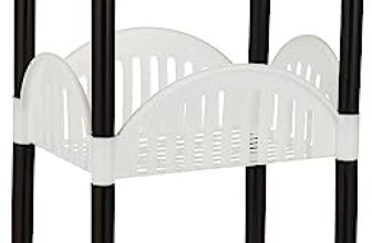 Amazon Brand – Solimo Three-Tier Multipurpose Plastic Rack For Kitchen, Living Room, Bathroom (Convex, Black And White)