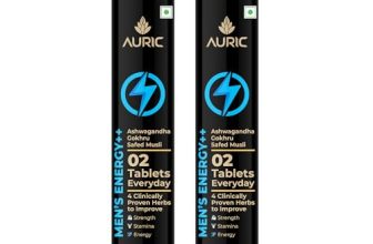 Auric Men’S Energy++ 40 Tablets | Ashwagandha, Gokshura, Safed Musli, Fenugreek, L Citrulline And Zinc Blend For Performance Boost | Helps Improve Vitality, Stamina & Strength | Research-Backed Ingredient