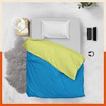 Bathla Siesta Elva Reversible Microfiber Comforter/Blanket/Quilt/Duvet For Home With Ultra-Soft Fabric Cover & Siliconised Fill | Single – Blue & Lime – 200 Gsm