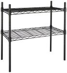 Amazonbasics Height Adjustable Heavy-Duty Rack, 2 Shelves (Black)