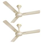 Havells Milor Decorative Bldc 1200Mm Energy Saving With Remote Control 5 Stars Ceiling Fan (Gold, Pack Of 2)