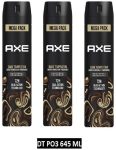 Axe Dark Temptation Deodorant Spray – For Men(645 Ml, Pack Of 3)