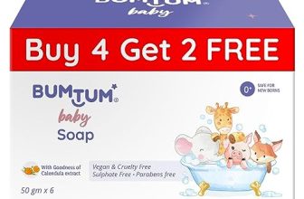 Bumtum Baby Soap With Goodness Of Calendula Extractparabens Free Vegan& Cruelty Free 50Gm Pack Of 6, White
