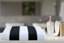Aazeem Bath Towels For Bathroom Clearance – 24 X 51 Inches Light Thin Quick Drying – Soft Terry 100% Cotton Fitness, Sports, Yoga, Travel, Gym – Pack Of 1 |Black Color|