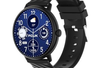 Fcuk New Tide Smart Watch|1.39″ Round Display| 360X360 High Resolution |Singlesync Bt Calling|Built-In Ai Voice Assistant| Premium Textured Straps|Upto 5 Day Battery|120+ Sports Modes – Fcsw01-D