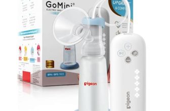Pigeon Electric Breast Pump Gomini Plus Soft Adaptive Cushion One Size Fits All | Portable & Compact Usb Charging | 1 Stimulation 5 Expression Modes Gently Stimulates Milk Flow Easy To Clean, White