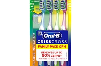 Oral B Criss Cross – Family Pack Of 4 Toothbrushes – Medium,For Adults,Manual,Multicolor