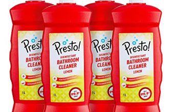 Amazon Brand – Presto! Bathroom Cleaner 1 L X 4 (Lemon)