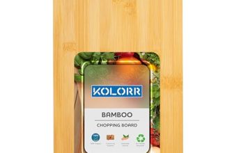 Kolorr Chopping Board For Kitchen/Bamboo Wooden Cutting Board With Metal Handle For Vegetable Fruit Cheese – Slice Mate -(Small Size)