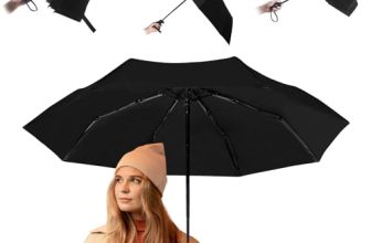 Vifitkit Automatic Umbrella For Sun And Rain Protection, Heavy-Duty Frame, Travel Essentials Umbrella For Men And Women, Portable, Uv-Protection, Auto Open-Close, Compact Storage (Black)