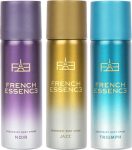 French Essence Combi Pack Of Jazz,Noir & Triumph 50 Ml Each Deodorant Spray – For Men(150 Ml, Pack Of 3)