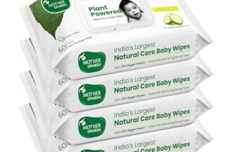 Mother Sparsh Natural Care Baby Wipes I 100% Plant Made Fabric From Forest Land | Plant Powered Wet Wipes With Cucumber Extract For Baby I Cotton Cloth Like Bigger Sheets | 60 Pcs (Pack Of 4)