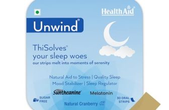 Healthaid® Unwind™ Thisolves™ Mouth Dissolving Strips| With Suntheanine® To Reduce Stress & Enhance Sleep Quality| Contains Lavender & Hibiscus Extract| Non-Habit Forming Sleep Strip| 30 Oral Strips