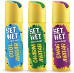 Set Wet Cool, Charm And Swag Avatar Deodorant Spray – For Men(450 Ml, Pack Of 3)