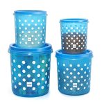 Cello Hi Fresh Safe Plastic Jumbo Container, 4 Pc(Capacity – 5Ltrs, 7Ltrs, 10Ltrs & 15Ltrs), Blue