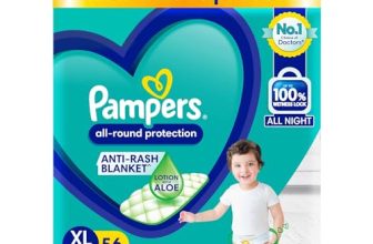 Pampers All Round Protection Pants Style Baby Diapers, X-Large (Xl) Size, 56 Count, Anti Rash Blanket, Lotion With Aloe Vera, 12-17Kg Diapers