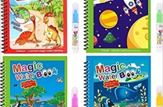 Graphene® Pack Of 5 Magic Water Coloring Doodle Book & Magic Pen Reusable Magic Water Quick Dry Book Water Coloring Book Doodle With Magic Pen Painting Board For Children Education Drawing Pad