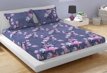 Aazeem Premium Microfiber Elastic Fitted Bedsheet With 2 Pillow Covers | Double Bed With All Around Elastic 144 Tc |Size – 85X90 Inch |Grey