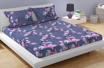 Aazeem Premium Microfiber Elastic Fitted Bedsheet With 2 Pillow Covers | Double Bed With All Around Elastic 144 Tc |Size – 85X90 Inch |Grey