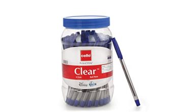 Cello Clear Blue Ball Pen Jar Of 60 Units |Ball Pens Blue | Jar Of 60 Units | Ball Pens Set For Students | Pens For Office Use | Ball Pens For Writing Pens | Best Pen For Exam