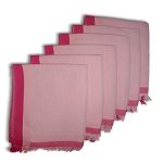 Athom Living Light Weight Cotton Premium Waffle Border Bath Towel 75X150 Cm Pack Of 6